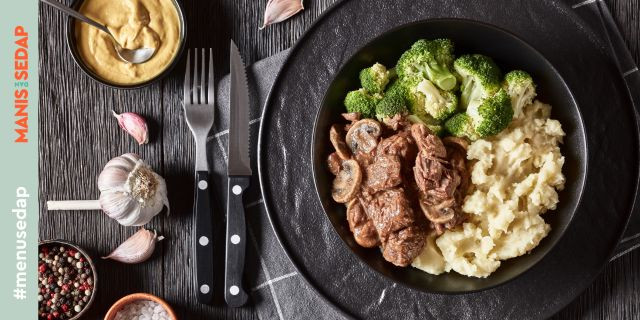 Resep Mashed Potato with Creamy Mushroom Beef, Menu Lezat Ala Restoran Bintang Lima