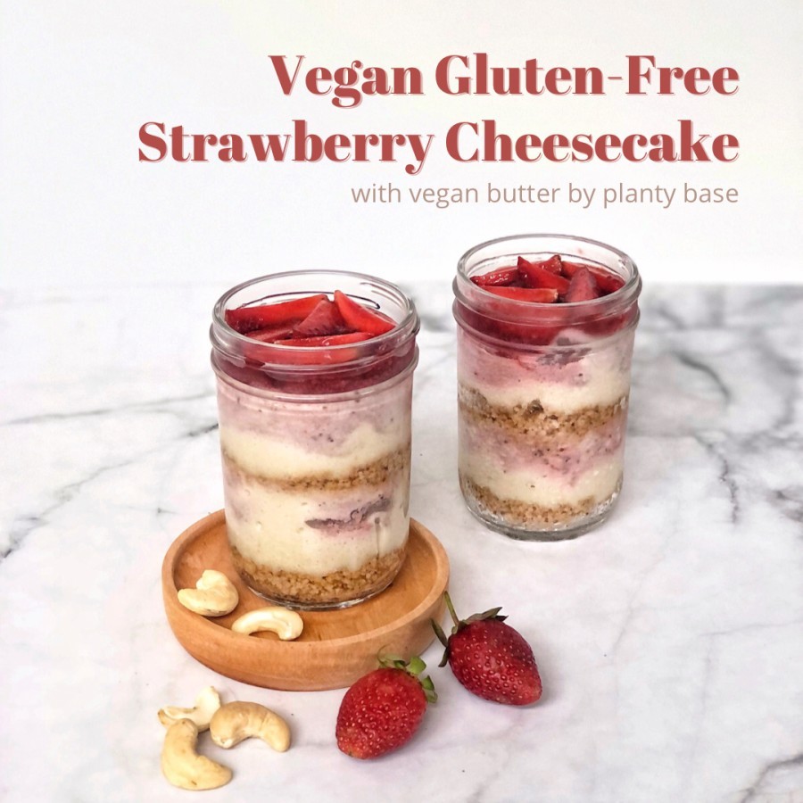 Vegan Gluten-Free Strawberry Cheesecake - Jar