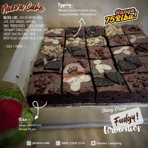 Fudgy Brownies Large Size (20x20 cm)