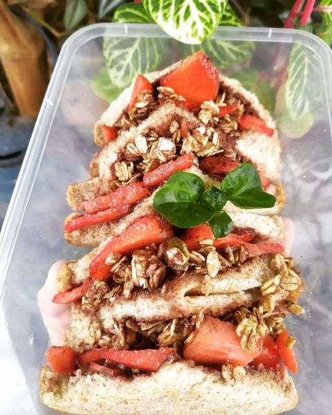 Strawberry Granola Toast