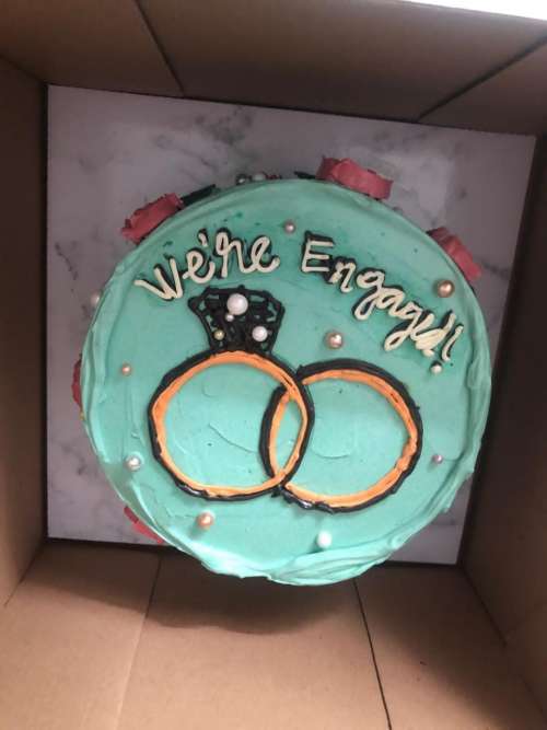 Custom Engagement Cake