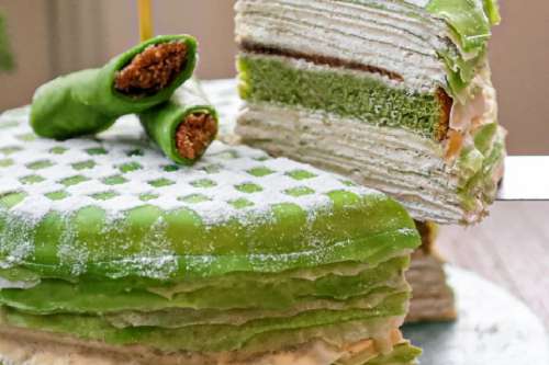 Dadar Gulung Mille Crepes Pandan Cake