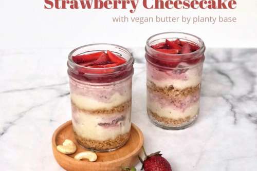 Vegan Gluten-Free Strawberry Cheesecake - Jar