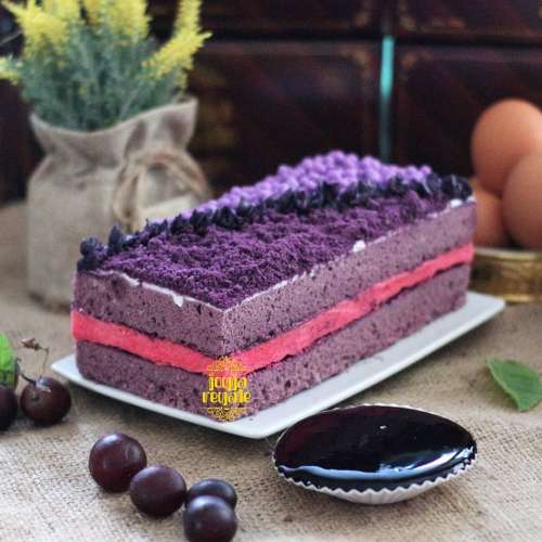 Cake Thiwul Kekinian varian Taro Blueberry