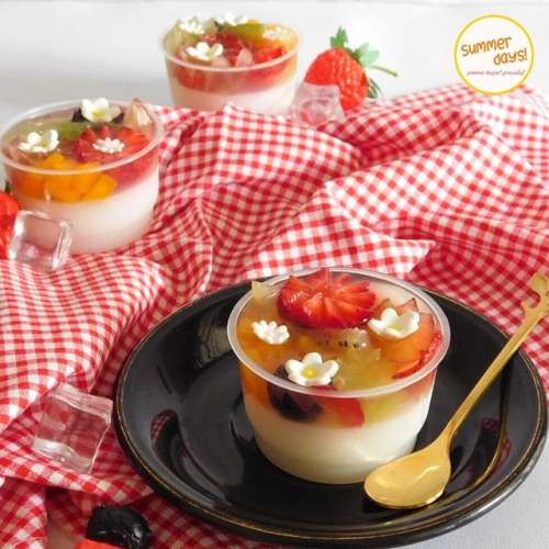 Almond Fruit Pudding in Cup
