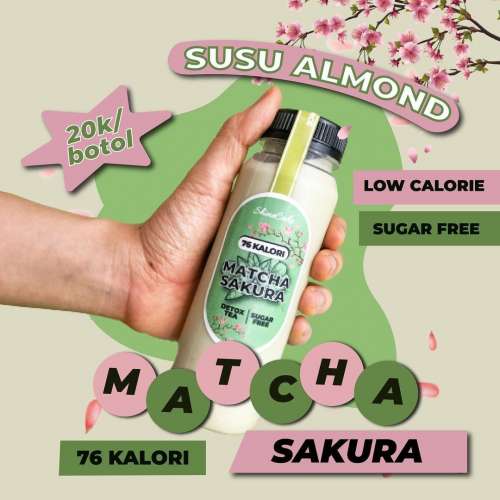 Susu Almond rasa Matcha Sakura