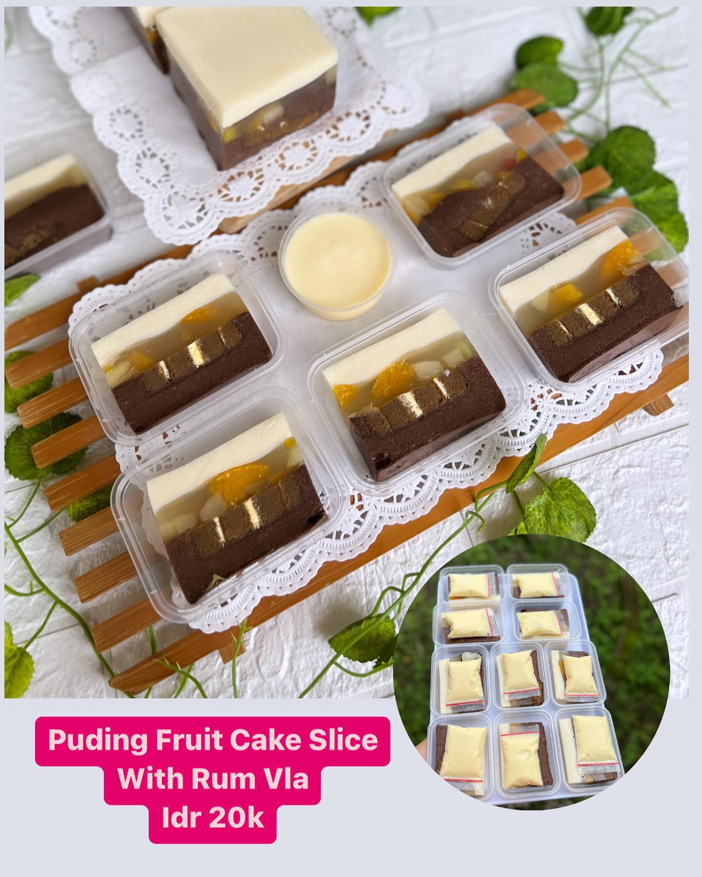 Pudding Fruit Cake Slice