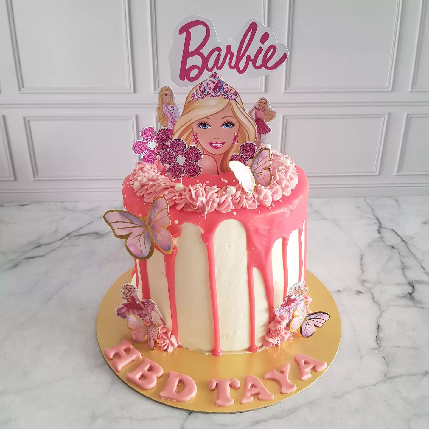 Barbie Buttercream Drip Cake