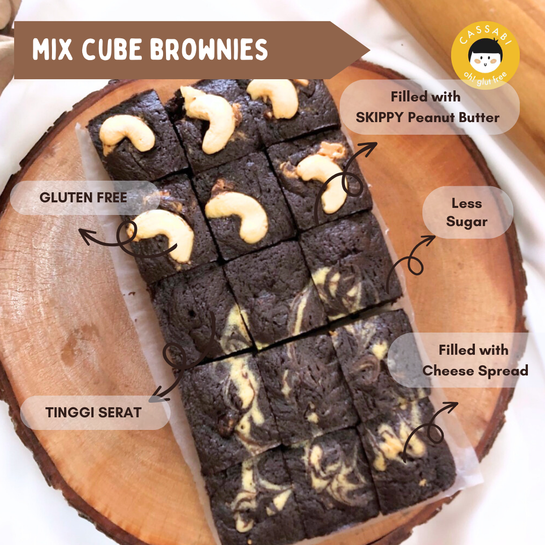 Gluten Free Mix Cube brownies