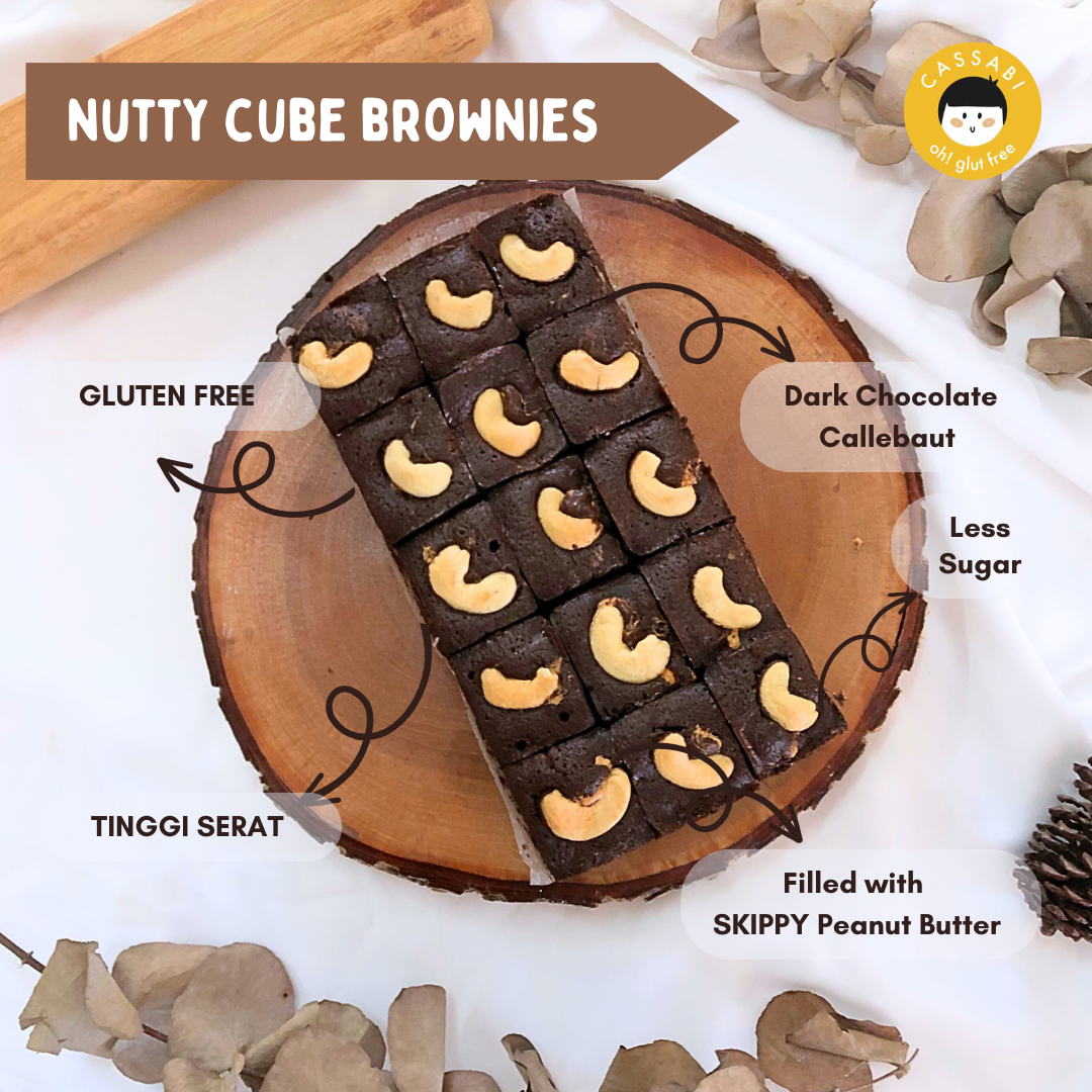 Gluten Free Nutty Cube Brownies