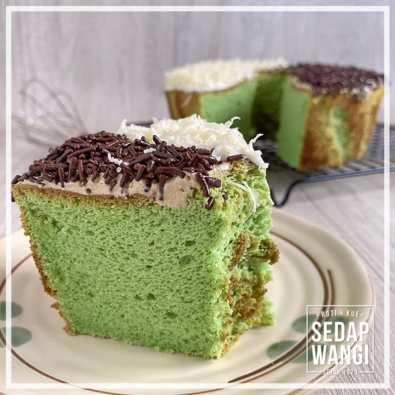 Chiffon Pandan Cokelat Keju