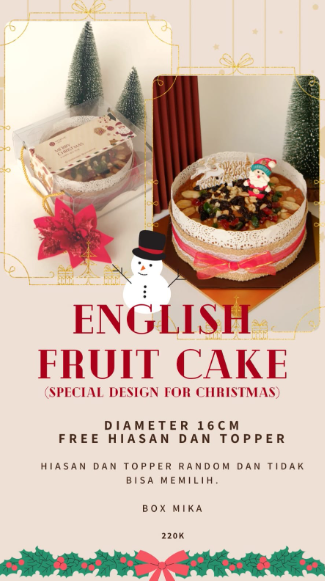 English Fruit Cake - Christmas Design
