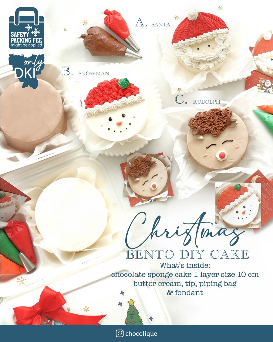 DIY Bento Cake Decor Kit for Christmas