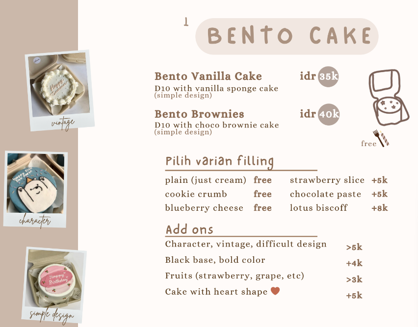 Bento Vanilla Cake