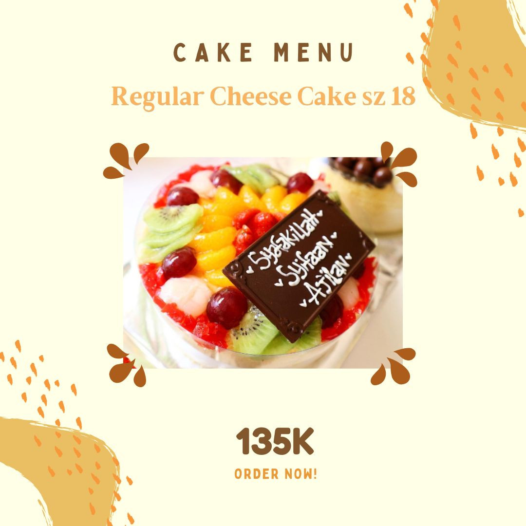 Cheese Cake Topping Coklat, Keju, & Buah